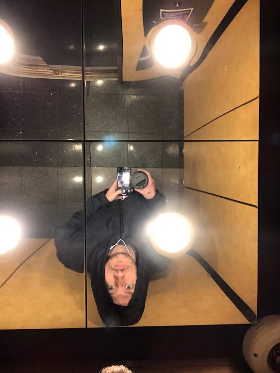 Elevator ceiling. Upside down.