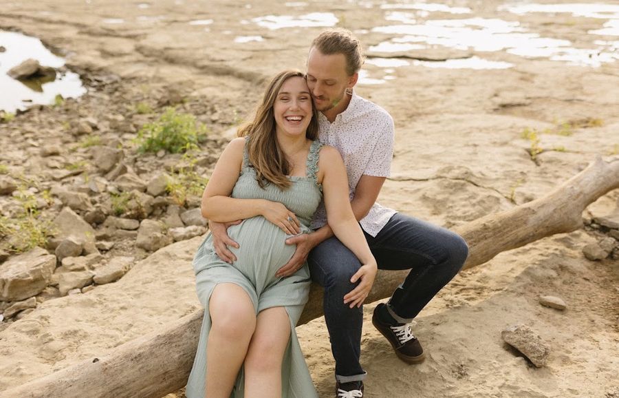 <b>Me and my wife</b>, when she was pregnant with our son.